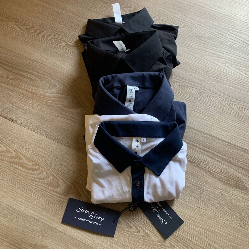 State & Liberty Polo - LOT OF 4 - Men Size Large